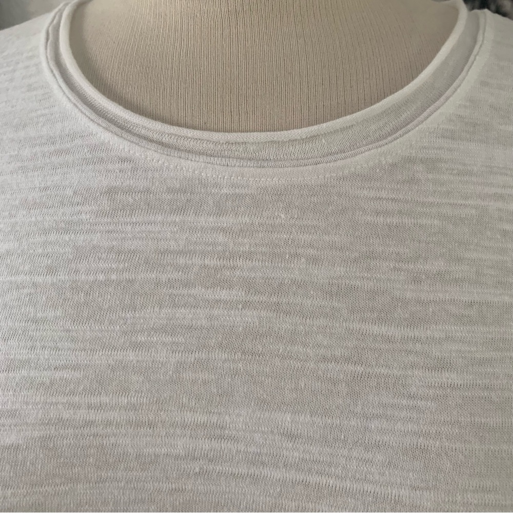 Free People We The Free long sleeved white tee shirt with ruched sleeves - Picture 4 of 9
